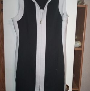 Beautiful black and white just above knee dress